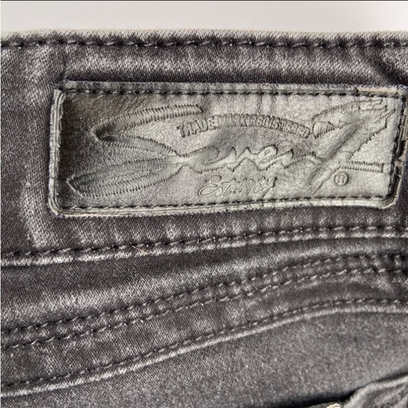Seven7 For All Mankind Embroidered Rhinestone Pockets Skinny Jeans Black Denim 8 - Picture 9 of 17